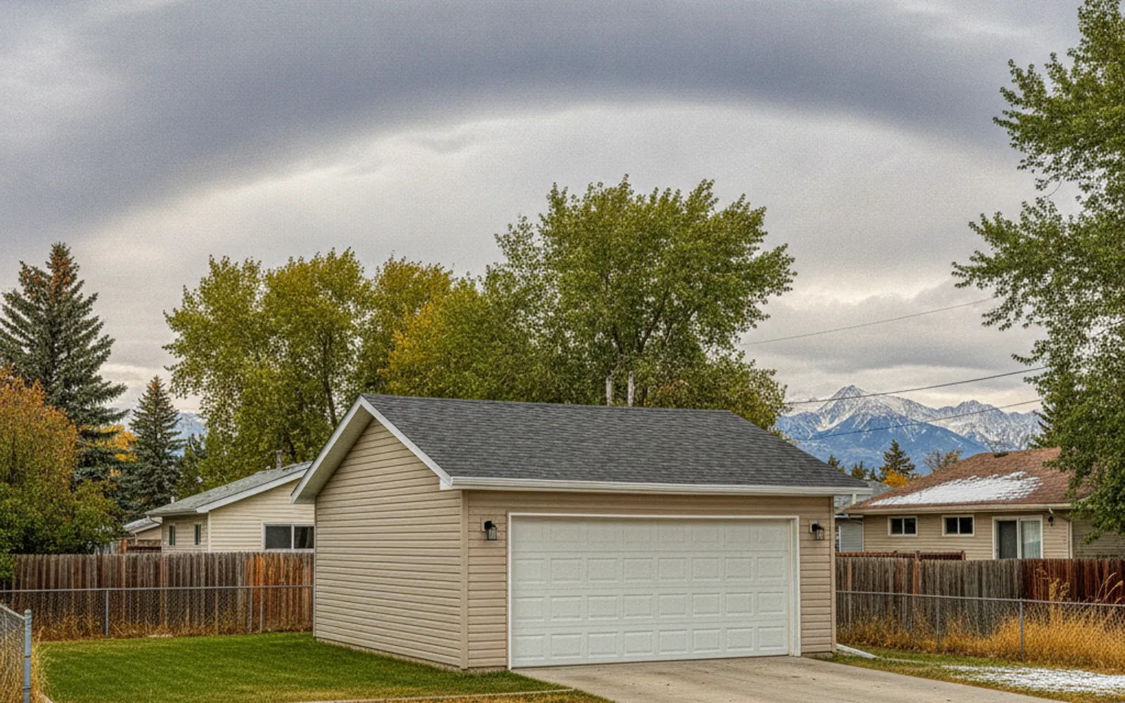 Detached garage package built to a standard size on a prepared slab