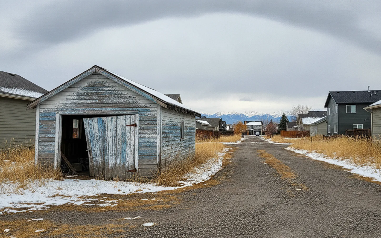 Older single garage on a Calgary lot due for replacement